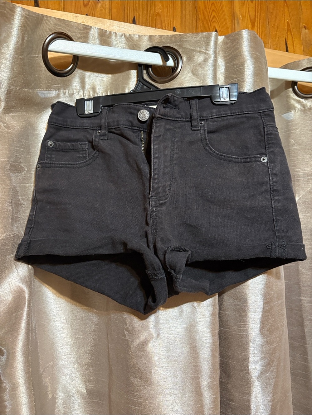 Garage Black Denim Retro High-Rise Jean Shorts size 1